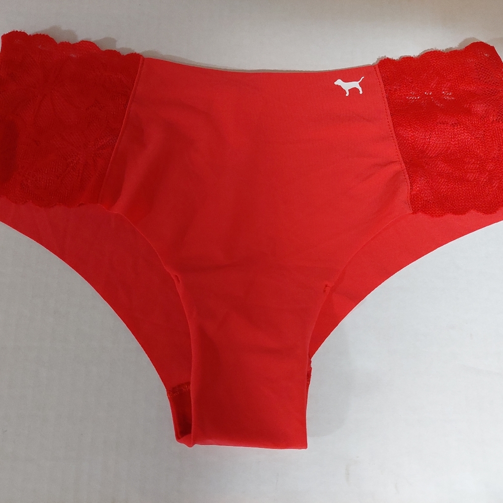 Pink by Victoria's Secret Panties Underwear NO SHOW LACE TRIM HIPSTER MEDIUM